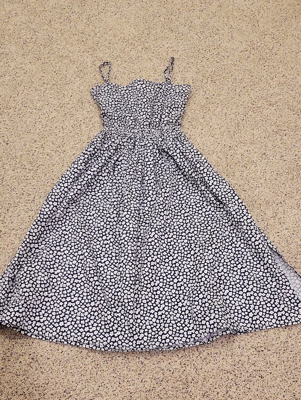 Mikoh Maxi Dress Cotton Square Neck Floral Blue White Small Size 1